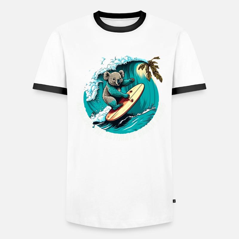 Beach Bums Koala s’amuse à surfer T-shirt contrasté Homme