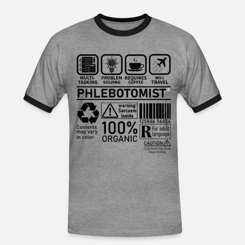 Phlebotomist multi tasking problem solving - Männer Kontrast-T-Shirt - Grau meliert/Schwarz