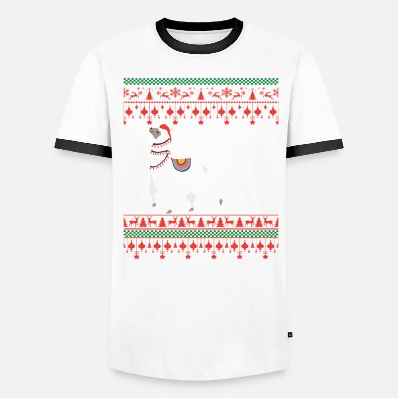 Pull de Noël moche Llama T-shirt contrasté Homme