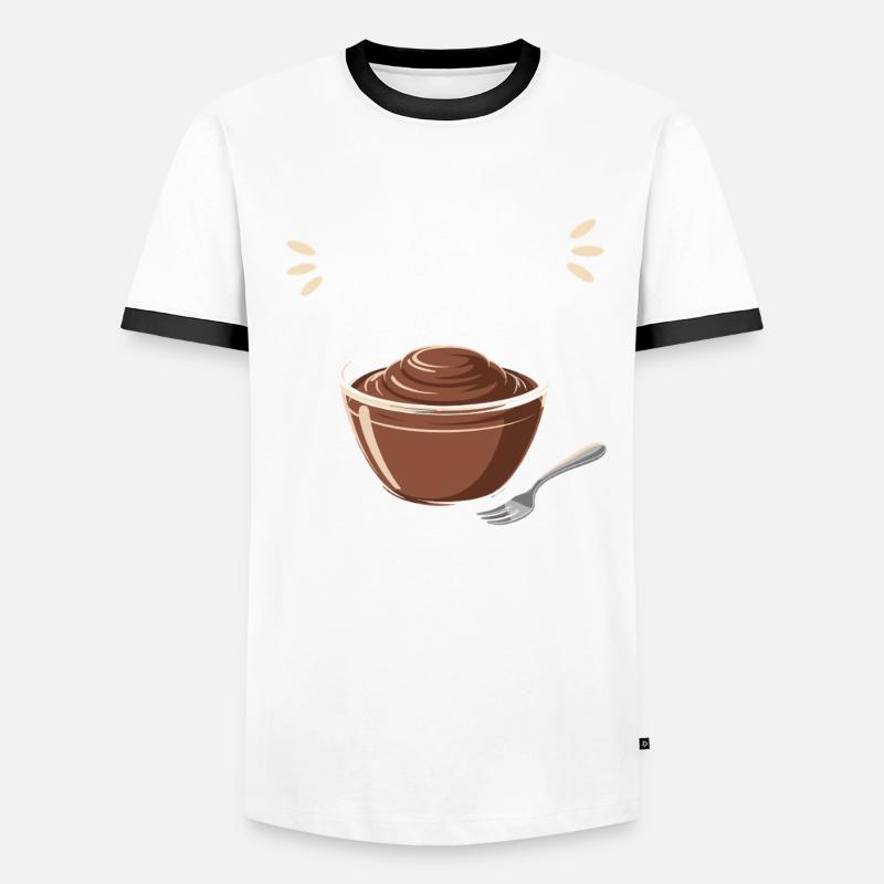 Pudding Mit Gabel Männer Kontrast-T-Shirt