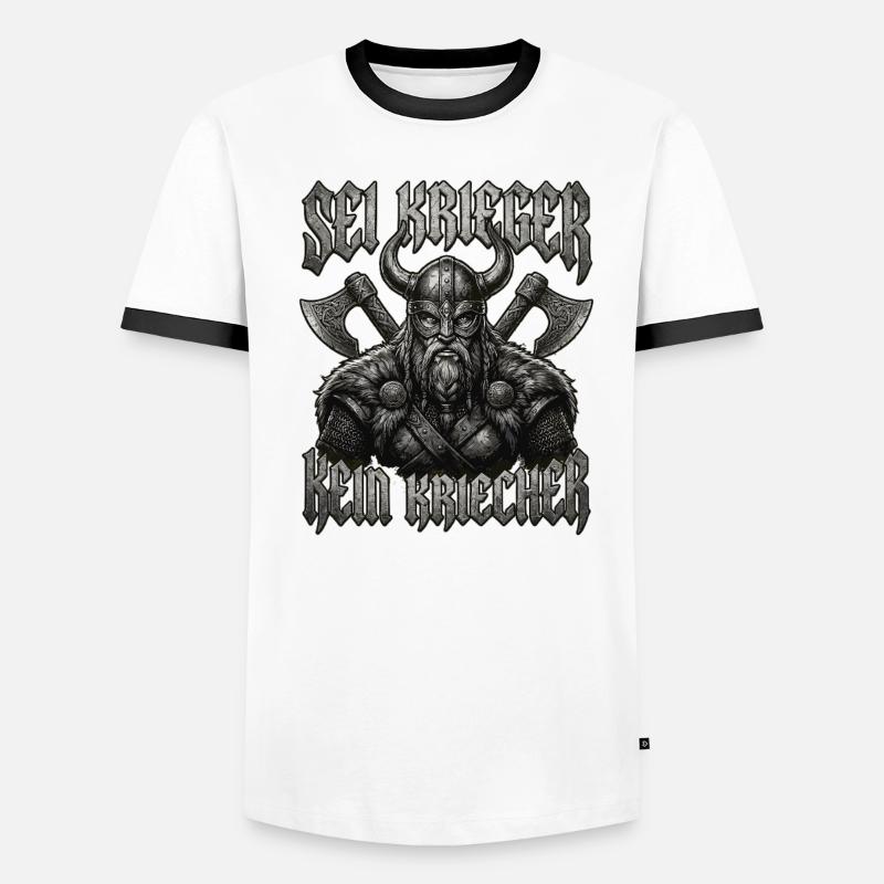 Sei Krieger kein Kriecher Wikinger Bart Männer Kontrast-T-Shirt