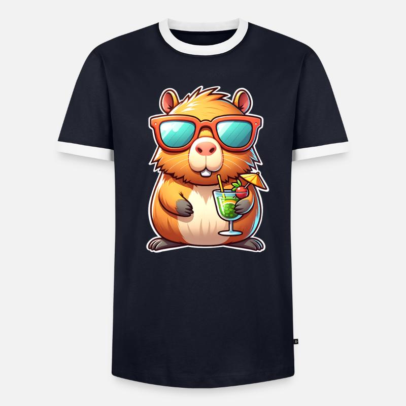Capybara  Männer Kontrast-T-Shirt