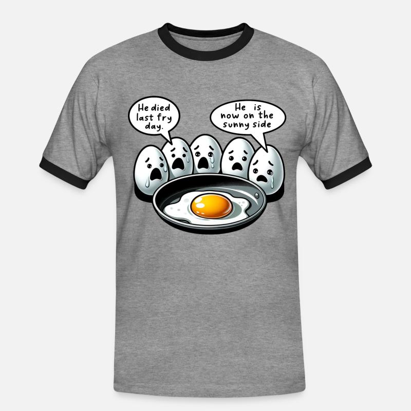 Eggs Fried Egg Easter Meme - Men's Ringer Shirt - heather grey/black