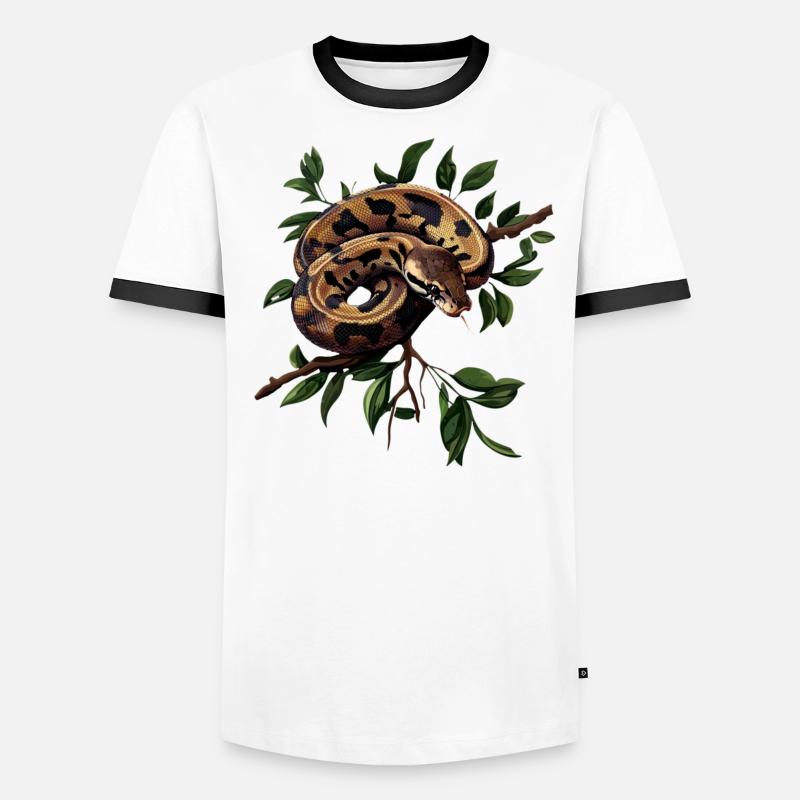 Königspython Schlangen Liebhaber Terrarium Python Männer Kontrast-T-Shirt