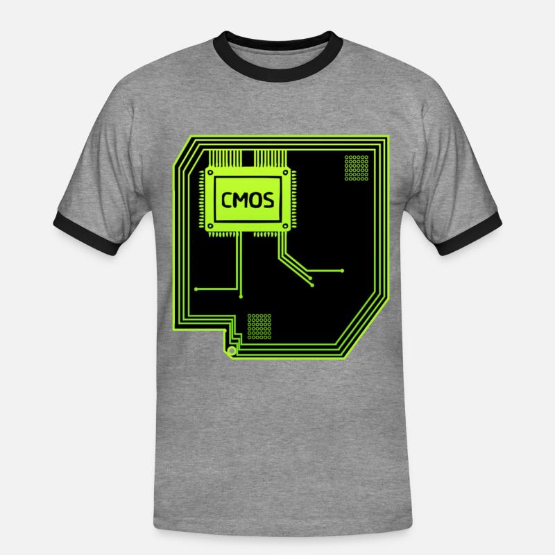 Computerchip Computertechniker - Männer Kontrast-T-Shirt - Grau meliert/Schwarz