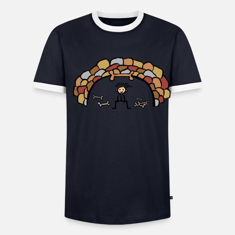 Evolution Höhle Höhlenmensch Männer Kontrast-T-Shirt