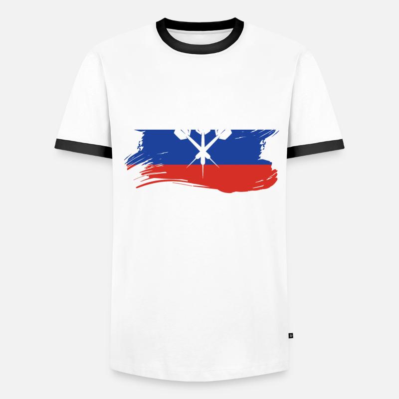 Russie Dart Player Design / Dartboard T-shirt contrasté Homme