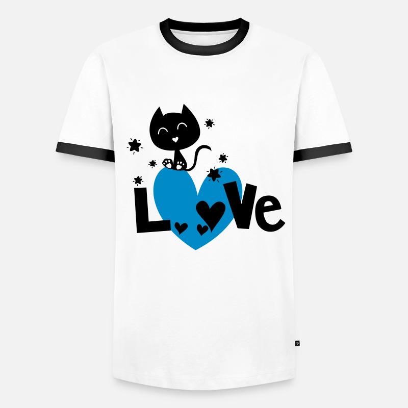 Die Liebe einer Katze! Liebe Katzen Männer Kontrast-T-Shirt