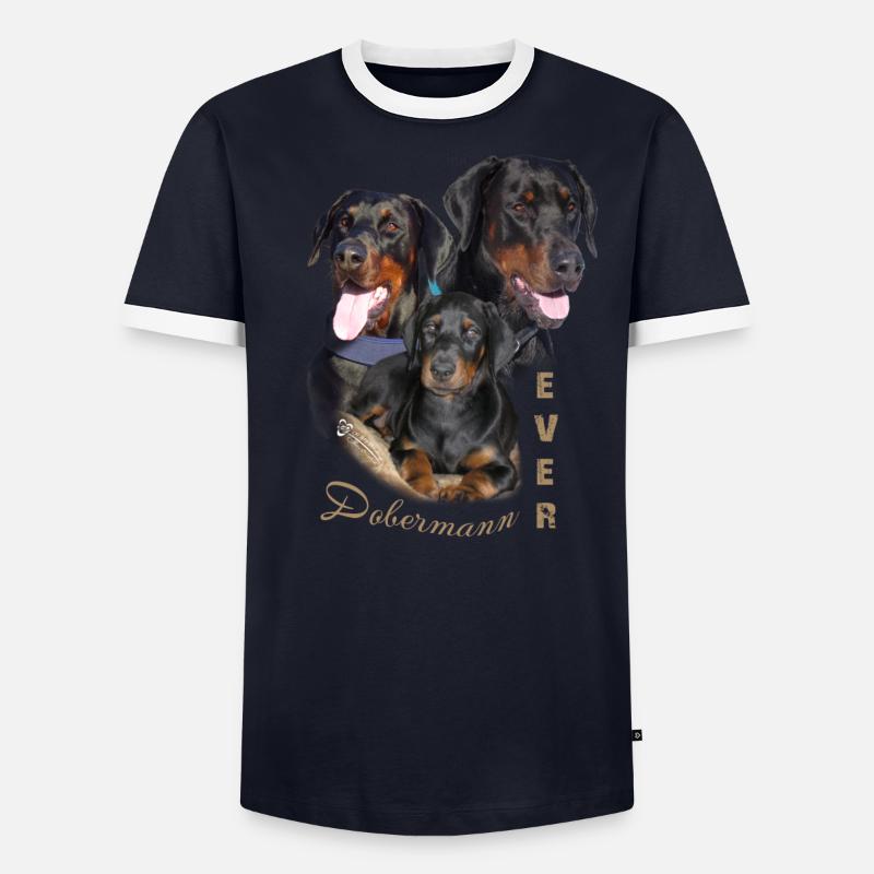 Dobermann Männer Kontrast-T-Shirt