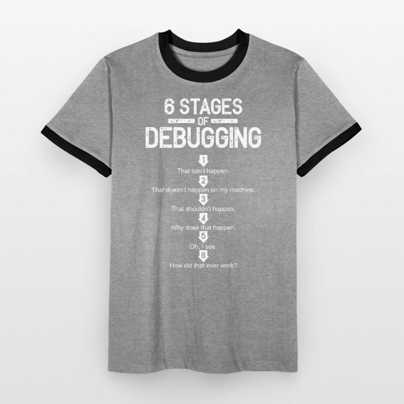 Debugging Programmer Computer Science Computer Nerd Men's Ringer Shirt