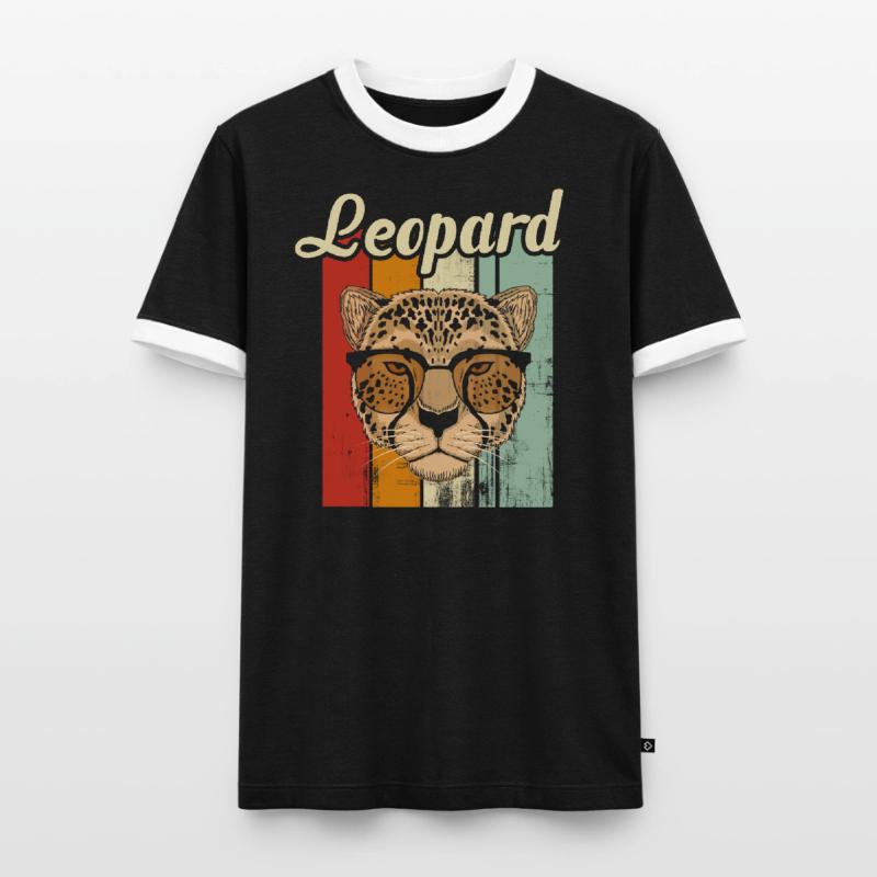 léopard T-shirt contrasté Homme