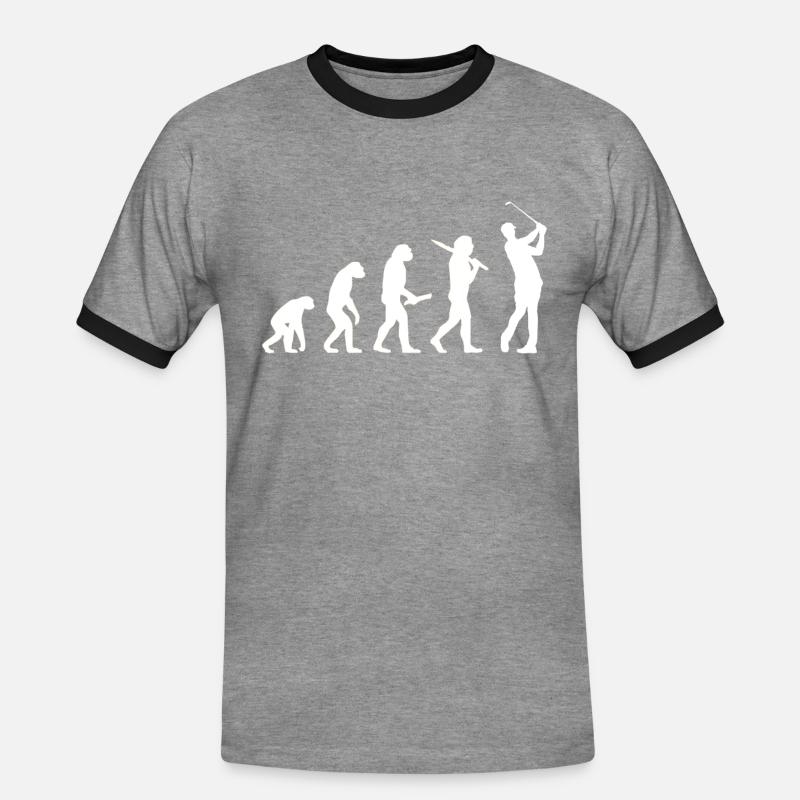 Evolution Golf - Männer Kontrast-T-Shirt - Grau meliert/Schwarz