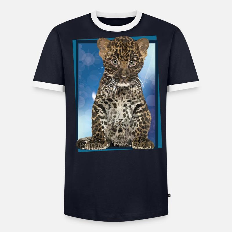 Léopard T-shirt contrasté Homme