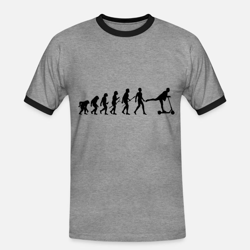 Escooter E-Scooter Evolution - Men's Ringer Shirt - heather grey/black
