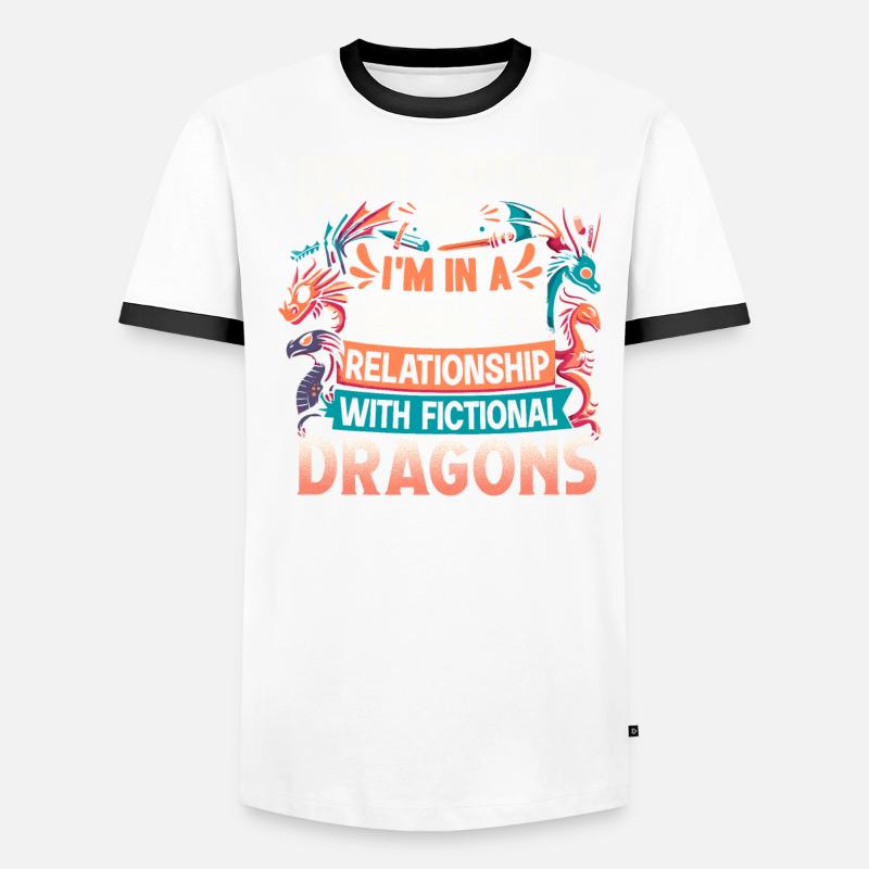Fictional Dragons – A Committed Relationship Men's Ringer Shirt