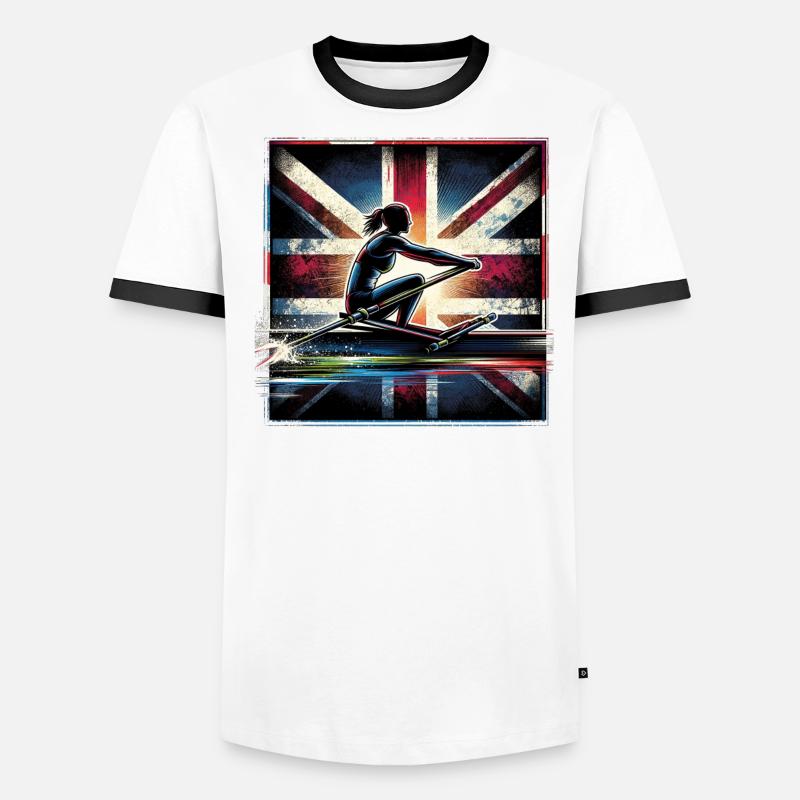 Rower with British flag Men's Ringer Shirt