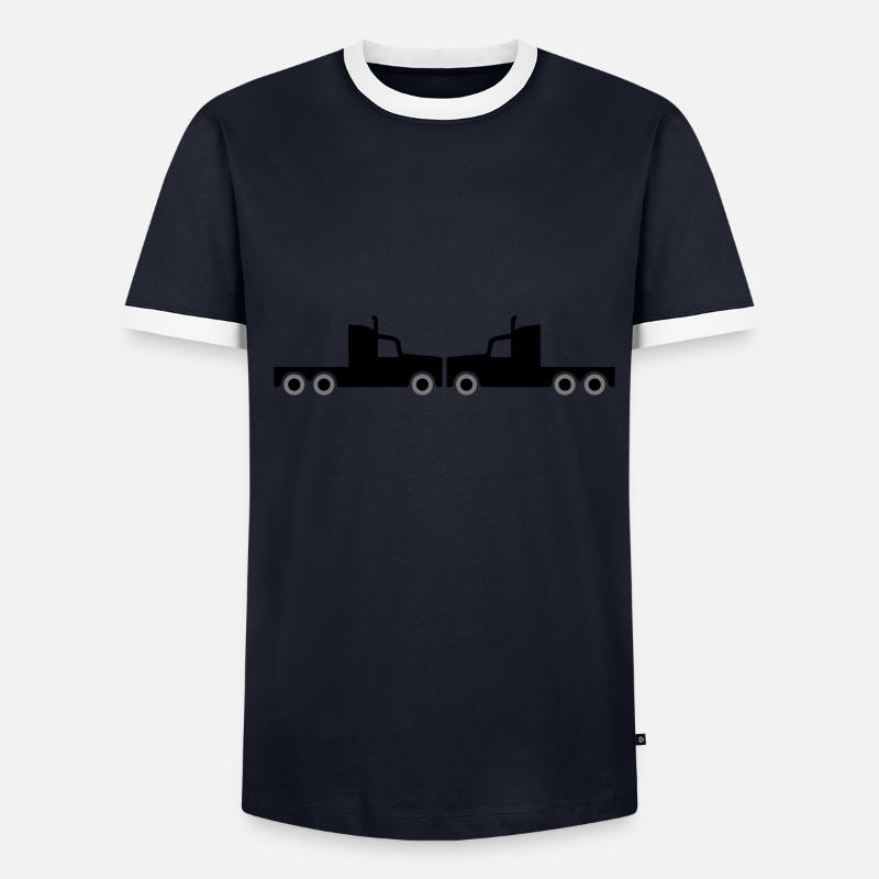 Two tractors face each other Men's Ringer Shirt