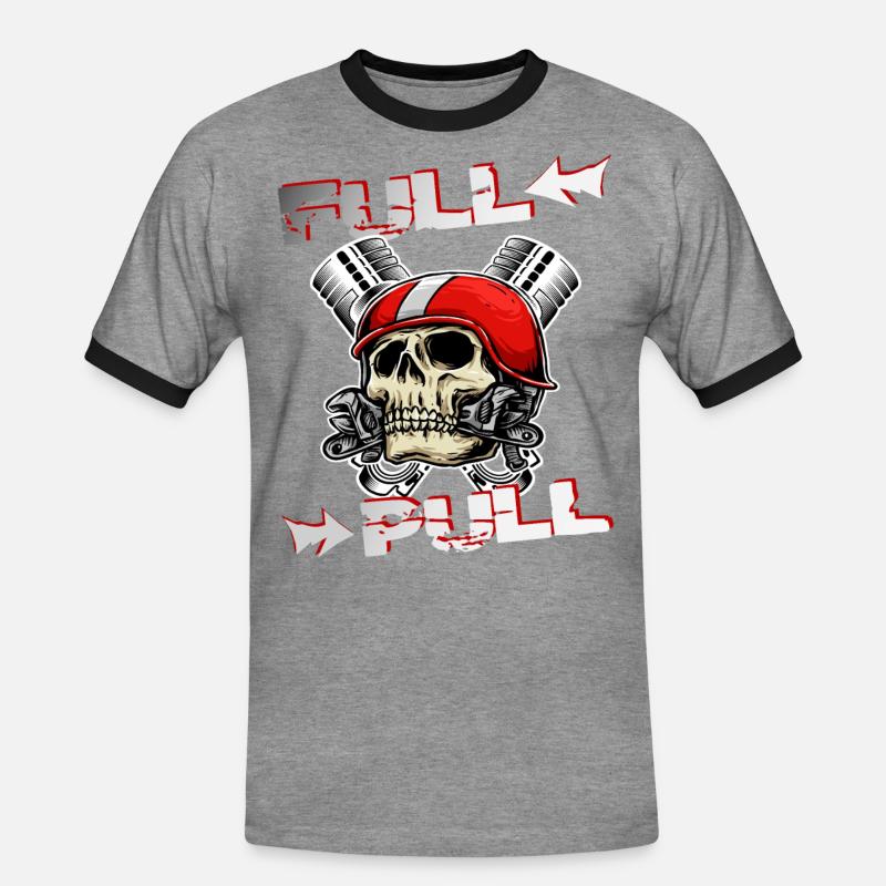 Tractor Pulling - Männer Kontrast-T-Shirt - Grau meliert/Schwarz