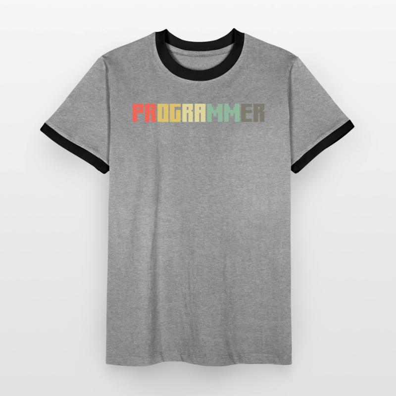 Vintage Programmer Coder Retro Developer Nerd Men's Ringer Shirt