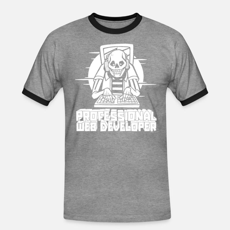 Web Entwickler Webdeveloper Web-Entwickler - Männer Kontrast-T-Shirt - Grau meliert/Schwarz