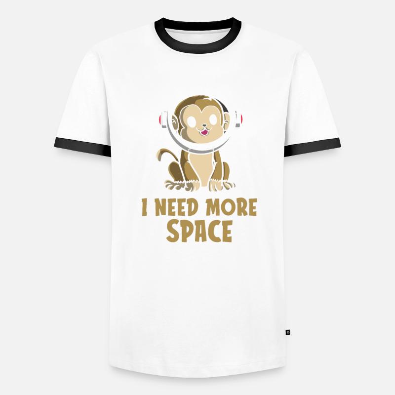 Affe Astronaut I Need More Space Männer Kontrast-T-Shirt