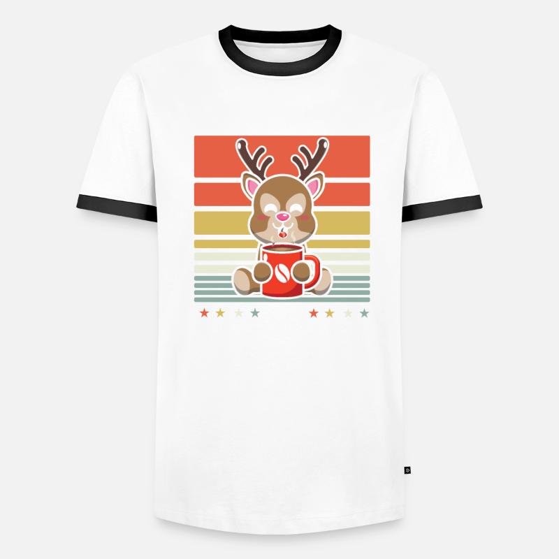 Hirsch Kaffee Männer Kontrast-T-Shirt