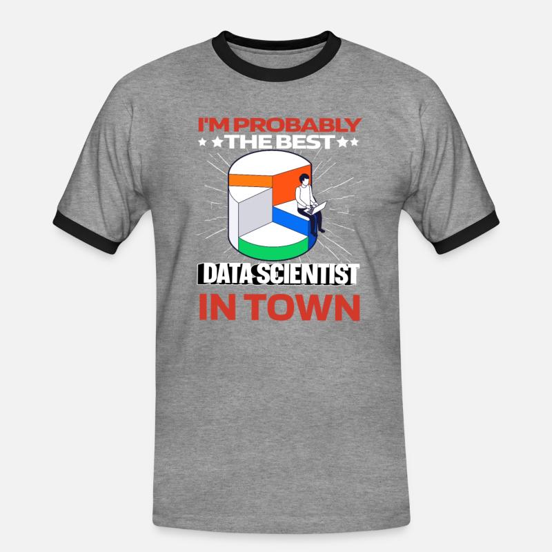 Data Science Data Analyst Lustig - Männer Kontrast-T-Shirt - Grau meliert/Schwarz