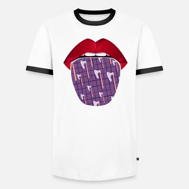 Lancer de hache Lancer de hache Lèvres de lanceur de hache T-shirt contrasté Homme