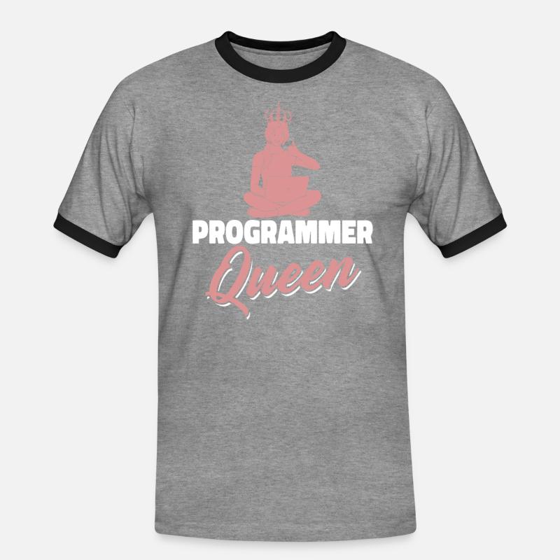 Developer Coder Programmer Queen - Men's Ringer Shirt - heather grey/black