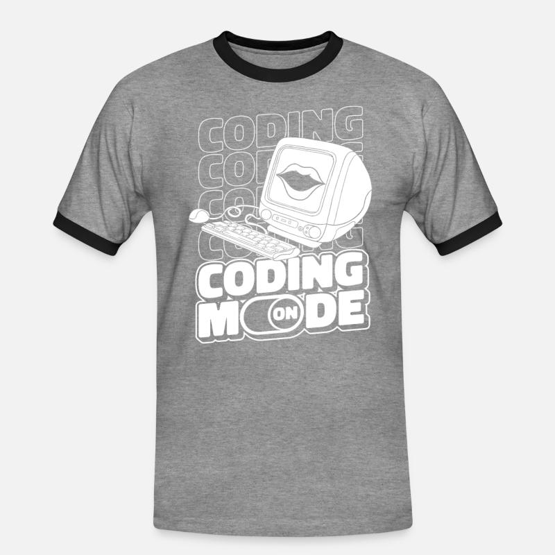 Developer Coder Programmer Computer - T-shirt contrasté Homme - gris chiné/noir