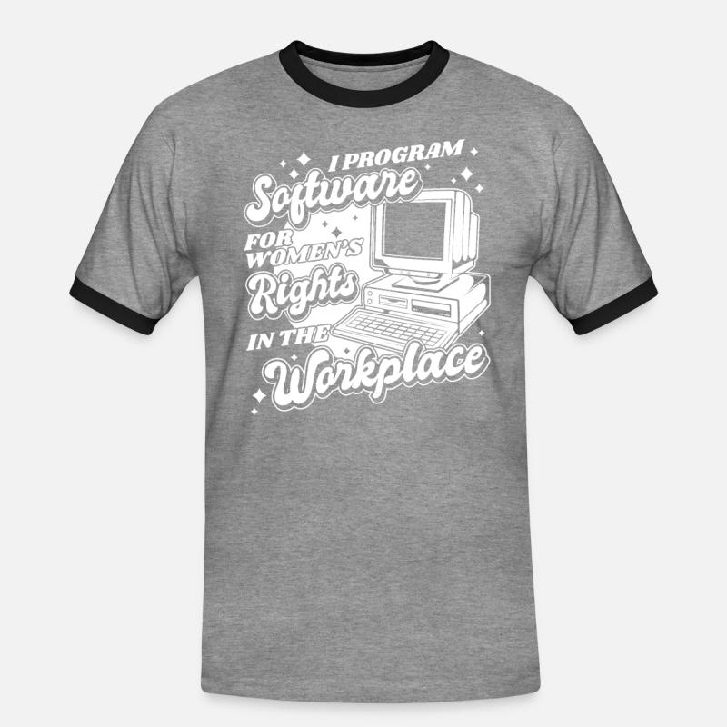 Entwickler Coder Programmierer Computer - Männer Kontrast-T-Shirt - Grau meliert/Schwarz