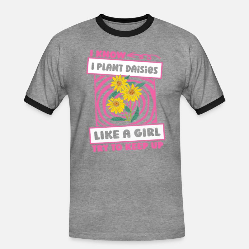 Gänseblume Gänseblümchen Mädchen - Männer Kontrast-T-Shirt - Grau meliert/Schwarz