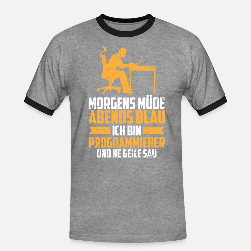 Entwickler Coder Programmierer - Männer Kontrast-T-Shirt - Grau meliert/Schwarz