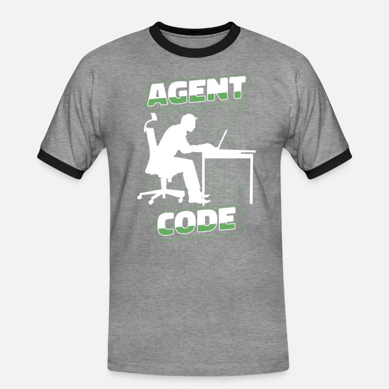 Entwickler Coder Programmierer Agent - Männer Kontrast-T-Shirt - Grau meliert/Schwarz