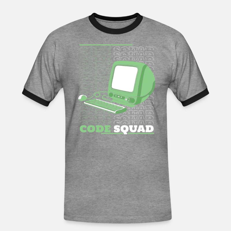 Entwickler Coder Programmierer Rechner - Männer Kontrast-T-Shirt - Grau meliert/Schwarz