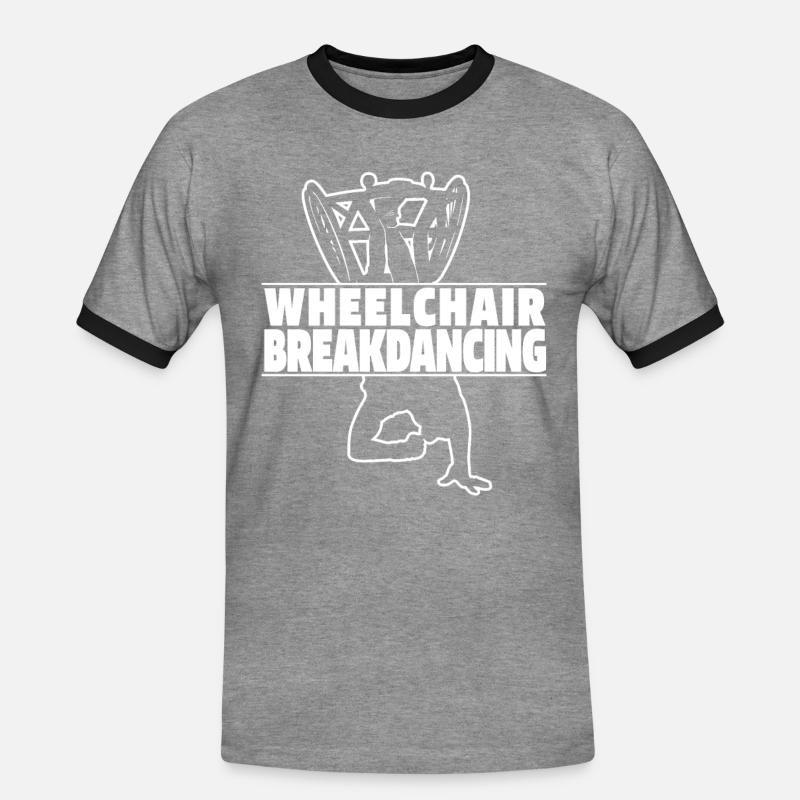Breakdance Breakdancer Breakdancing Rollstuhl - Männer Kontrast-T-Shirt - Grau meliert/Schwarz