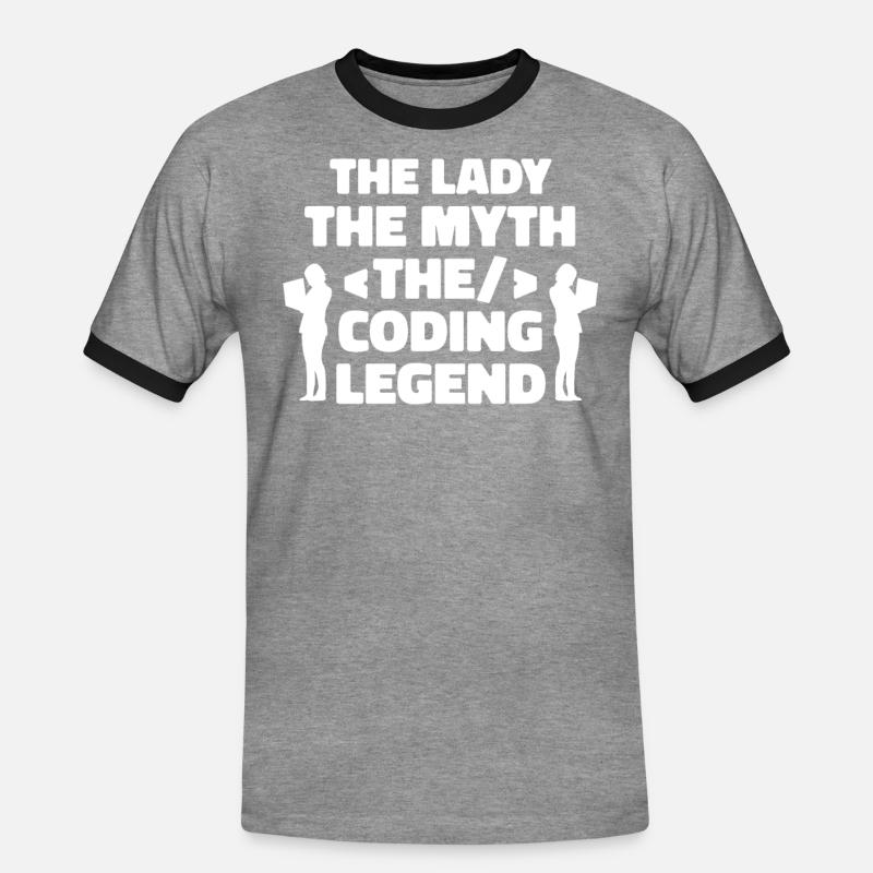 Développeur Coder Programmeur Lady - T-shirt contrasté Homme - gris chiné/noir