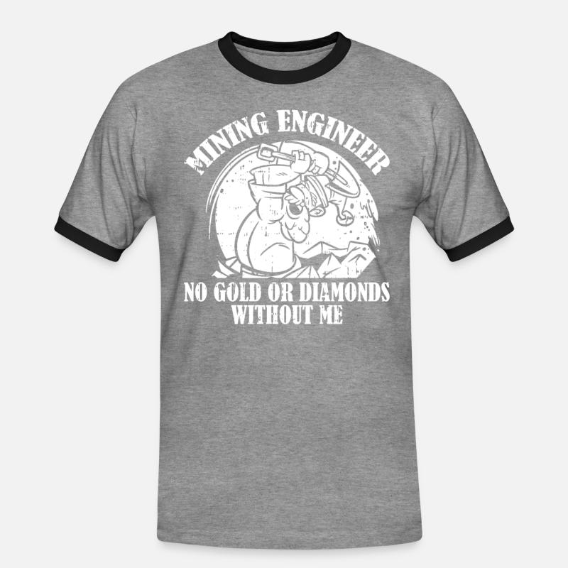 Engineer Funny Mining Engineer - Men's Ringer Shirt - heather grey/black