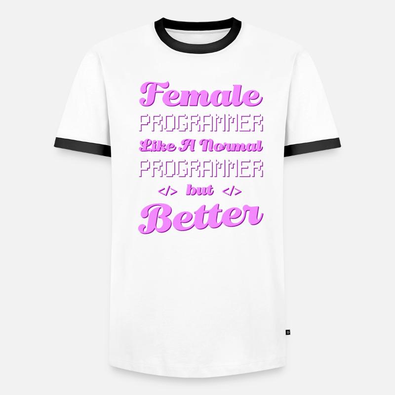 Developer Coder Programmer Female - Men's Ringer Shirt - undefined