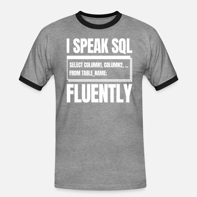 Entwickler Coder Programmierer Sql - Männer Kontrast-T-Shirt - Grau meliert/Schwarz