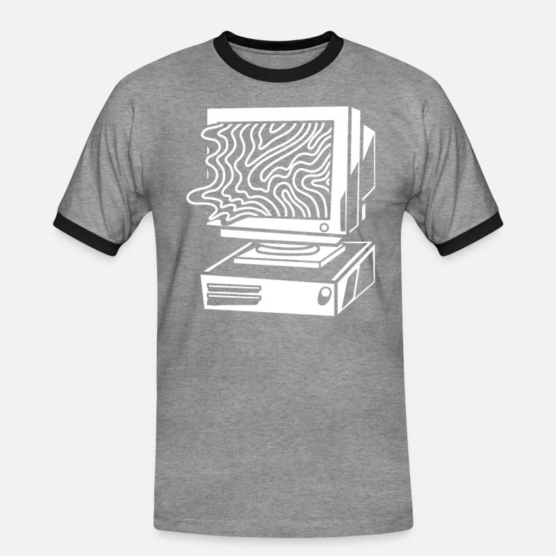 Developer Coder Programmer Computer - T-shirt contrasté Homme - gris chiné/noir