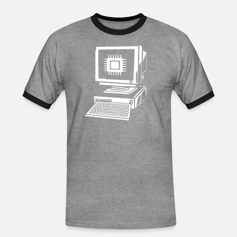 Entwickler Coder Programmierer Computer - Männer Kontrast-T-Shirt - Grau meliert/Schwarz