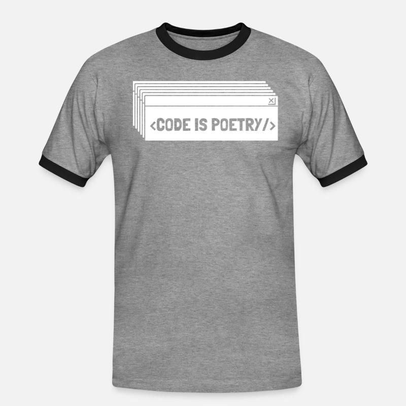 Developer Coder Programmer - Men's Ringer Shirt - heather grey/black