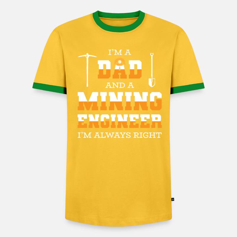 Engineer Papa Mining Engineer - Men's Ringer Shirt - undefined