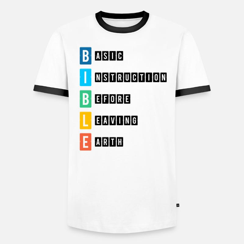 Bible Basic Intruction before Leaving earth Men's Ringer Shirt