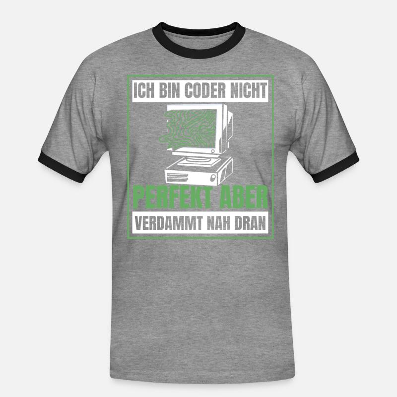 Entwickler Coder Programmierer Humor - Männer Kontrast-T-Shirt - Grau meliert/Schwarz
