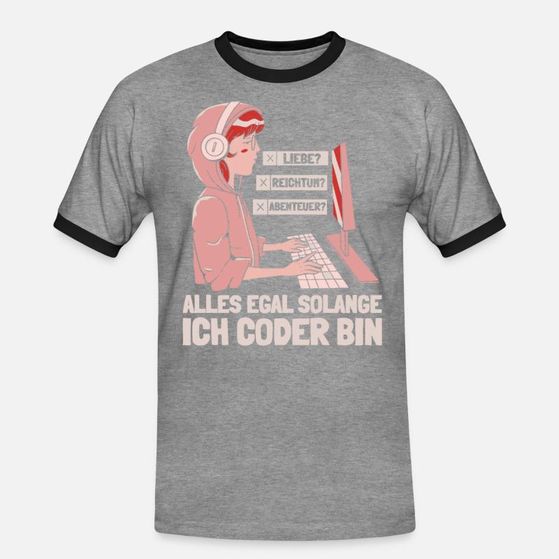 Entwickler Coder Programmierer - Männer Kontrast-T-Shirt - Grau meliert/Schwarz