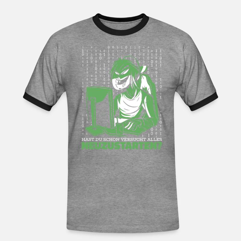 Entwickler Coder Programmierer Computer - Männer Kontrast-T-Shirt - Grau meliert/Schwarz