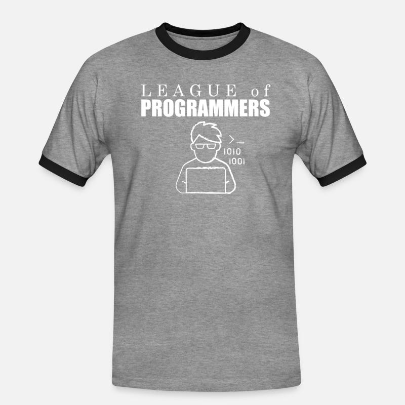 Entwickler Coder Programmierer Liga - Männer Kontrast-T-Shirt - Grau meliert/Schwarz