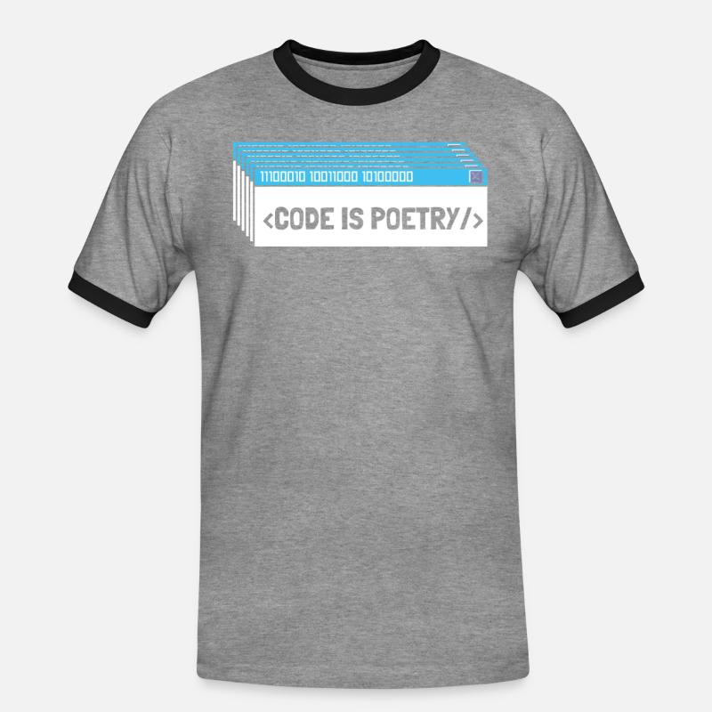 Entwickler Coder Programmierer Poesie - Männer Kontrast-T-Shirt - Grau meliert/Schwarz